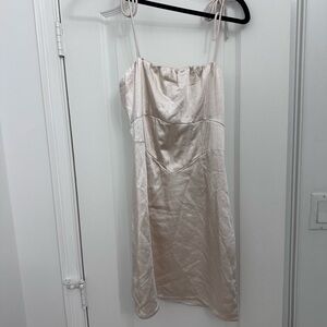 Princess Polly Satin Slip Dress - Cream